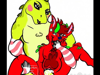 Dragon doggo and dino furry gay fun