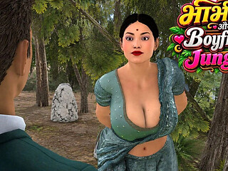 Horny Desi Indian Bhabhi Hardcore Outdoor Secret Sex with Boyfriend in Forest English Subtitles
