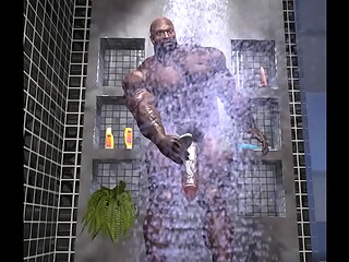 james harrison washes and jerks his superior cock