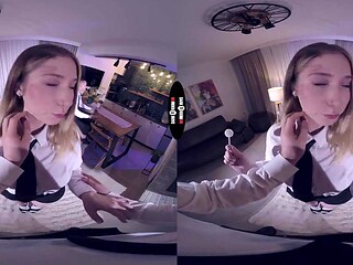 Horny Threesome slut Mila Pie gets fucked hard in her shaved cunt - DarkRoomVR - Hd