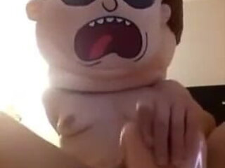 Morty Mask and a Small Tan Dildo