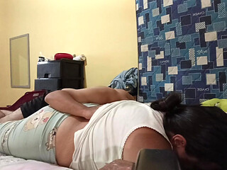 I lie on top of her to kiss her really good and eat that fat ass