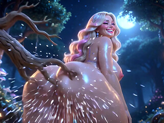 Barbie Slave Gets  Orgasm Vines Fuck in Magical Forest - Tit Squeezing, Ass Pounding & Spanking"