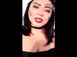 horny stepmom celebrating Halloween with her real stepson homemade amateur