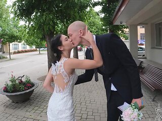 Hot bride Matty Mila Perez rides cock in reverse cowgirl