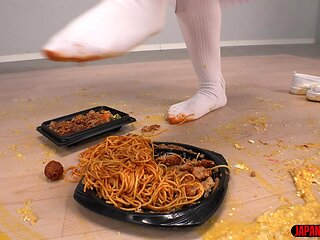 School Lunch Mess - Misaki Okinas Playful Food Crush