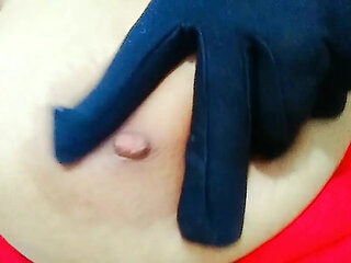 Big fat boobs with red bra