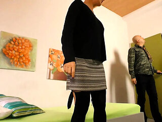 Blonde Granny Loves Riding Giant Cock on Sofa