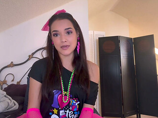 Zara's Sultry '80s Jerk off Instruction - POV Neon Seduction Awaits!