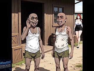 A hot red-haired government clerk apparently wants to visit an ugly man's home to sex - HD Hentai Video
