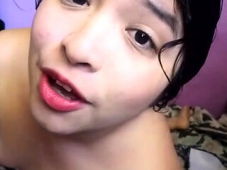 Close up of Asian masturbation