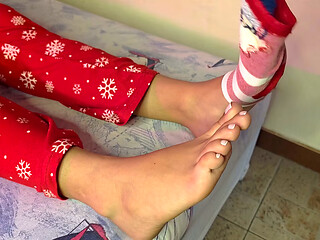 My stepfather looks at my feet and then he fucks me