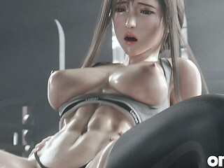 Tifa Lockhart x Cloud Strife - Gym Training Turns Into Hard Fuck with Creampie &amp_ Squirt 3D Animation