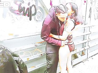 Outside Public Reality Manhattan Park Outside Films Couple With Camera Man