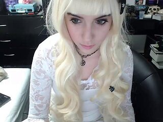 Cute Blonde Teen in Stockings Tries Anal