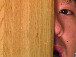Petite Japanese teen maid gets into roleplay with a boy, sucking his fat