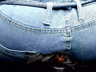 Ebony Bitch Crushed in Denim Jeans and Ass Stifled Ignorant