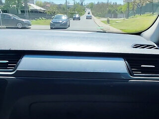 10 minutes of handjob in traffic, public handjob!