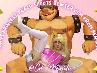 Trans Princess Peach Shoots Bowser Cum From Her Ass