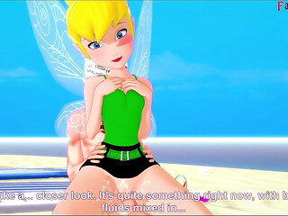 Cute Tinkerbell gets fucked on the beach in a bikini