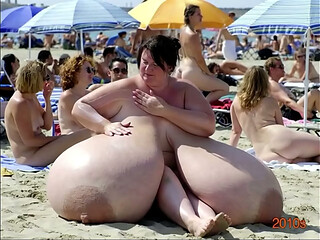 Busty beach footage
