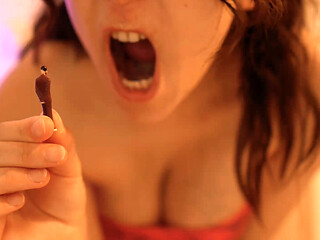 Giantess Girl Humiliates Her Tiny Husband by Using His Belly Button as a Stick and Breast Milking Him and Dripping It on Him