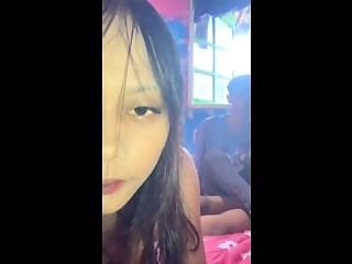Amateur GF gives a deepthroat blowjob with big tits
