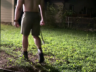 Backyard Cigar, Cum and Piss