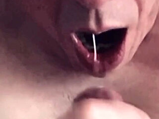 Self blown and cum eaten slowmo..