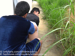 CRUISING FUCKING OUTDOORS WITH A FEMBOY I MET WHILE PLAYING POOL I CUMMED ON HIS BUTTOCKS