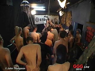 Ggg - Live Gangbang Party - Adina Takes on Multiple Guys and Gets a Messy Facial