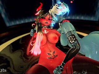 Succubus lesbians finger girlfriend's pussy for intense pleasure