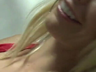 Hot blonde teen gets facial in boxing ring