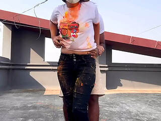 Holi Celebration with Hot Saali hindi sex video