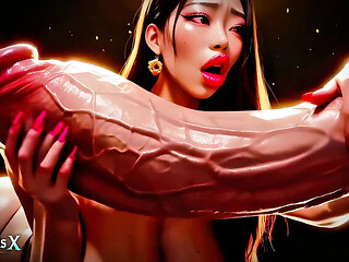 Thick Korean Babes Titfuck Big Dick - Interracial Animated ASMR Porn
