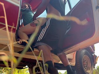 Stop Back Roading and Fuck Me - Outdoor Sex Almost Caught