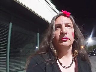 Tv Cd Fabiola Taking Chances Outdoors Wanking For A Video Wearing Nylons Slapping Her Sissy Cd Ass