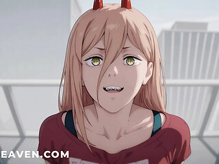 Power Girl gets railed in a hentai cartoon featuring Makima's office and