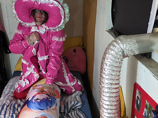 PVC Bonnet Sissy Body Pillow Humping and Vibraitor