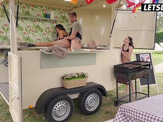 Thick Curvy Latina Fucked Deep Standing From Behind, He Grips Her Hair and Ass