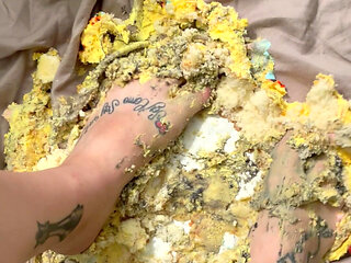 Smashing Cake with My Cute Feet