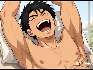 Poolside Loungers - Roped To The Headrest, Hands All Over His Ribs (2D Anime Bara)