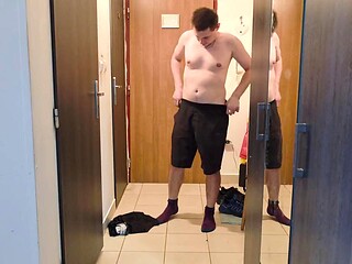 Fap man93 Smokes and Sips Coffee Naked on Exhibitionist Balcony