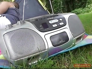 Blonde Teen with Ponytails Gets Fucked on a Camping Place (ax)