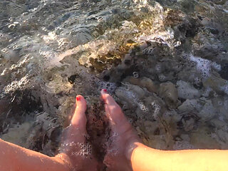 My Feet in the Sea Over the Stones