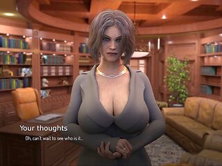 Sultry visual novel gameplay featuring big boobs and a cheeky twist