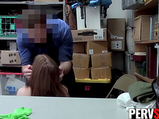 Lucky Thief Has the Luck of the Irish When the Guard Fucks Her Instead of Calling Cops