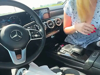 Kisankanna Blonde Amateur POV Blowjob in Car  Russian Homemade Sex
