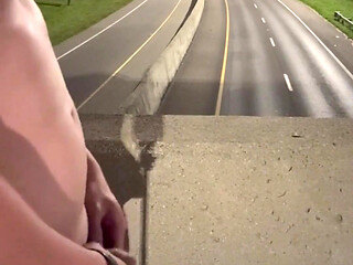 Asian Muscle Hunk Strips Naked on the Bridge - Ripped Flexing & Massive Cumshot