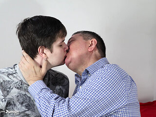 Dad and His Boy Kissing